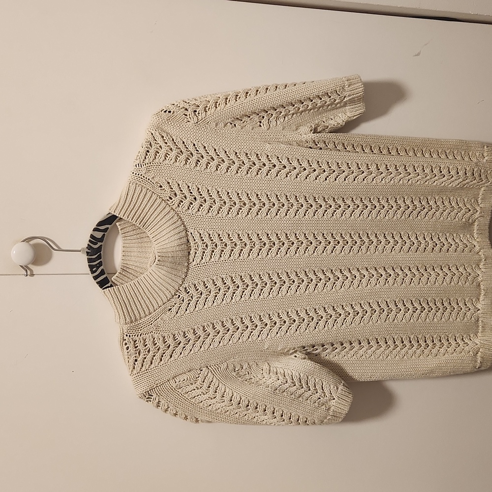 GAP Cable Knit Short sleeve cream M